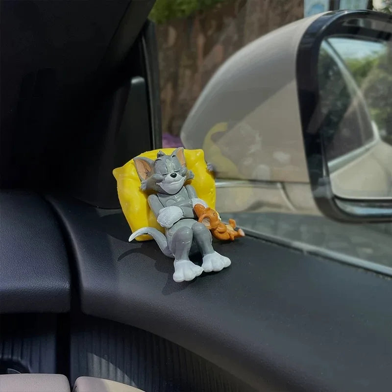 Car Dashboard Decor Interior with Adhesive Pads for Dashboard Desktop Ornament Classic Cartoon Figure Collection Car Accessories