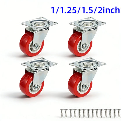 4Pcs Universal Caster Wheel Heavy Duty Swivel Caster Capacity Wear Resistant PVC Industrial Castor Wheel Furniture Wheels Caster