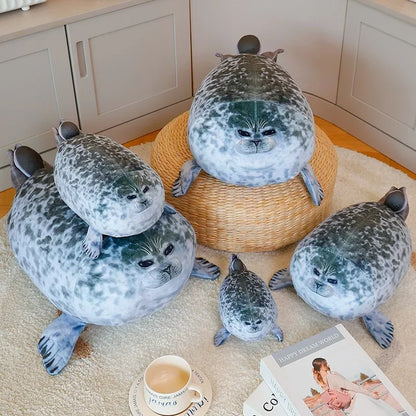Simulation Giant  Sea Lion Plush Toys Soft Stuffed Animal Seal Pillow Real Life Appease Doll Cute Gift for Baby Kids