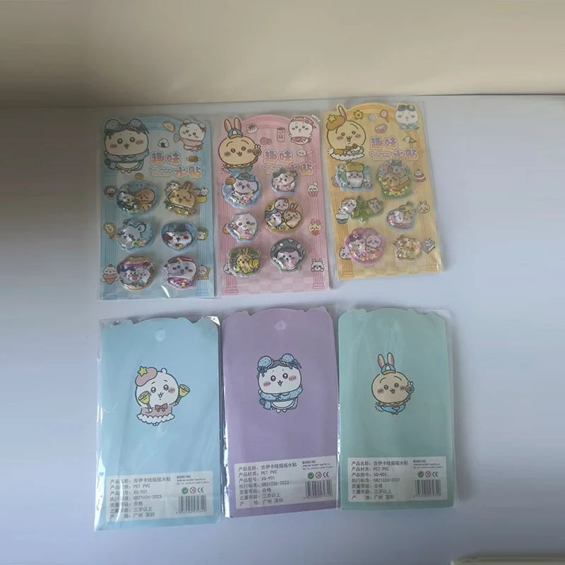 Cute Chiikawa Hachiware Usagi 3D Water Shake Stickers Fun DIY Decorative Stickers for Notebooks Laptops and Phone Cases