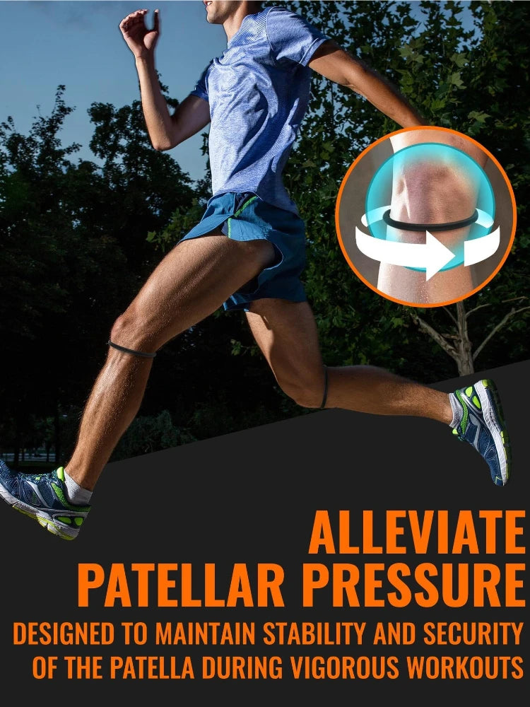 2 Pcs Silicone Knee Patella Straps, Knee Joint Support Ring for Patellar Tendon Pain Relief More Sports Knee Protection Tool