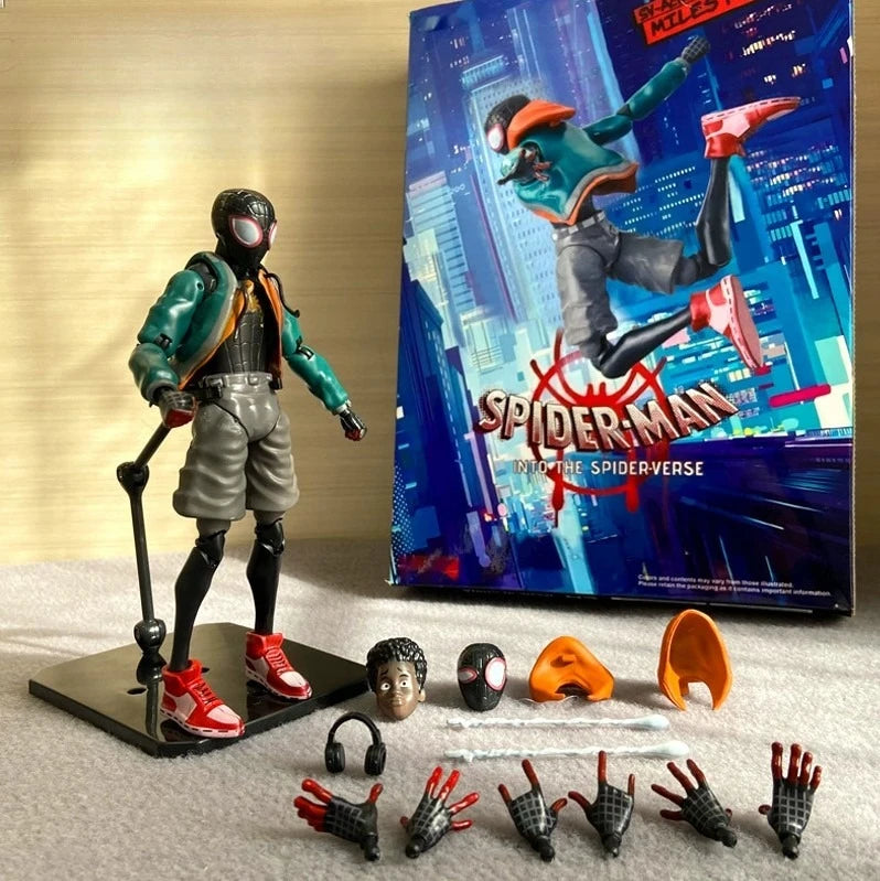 Sv Action Spiderman Miles Morales Action Figure Collection Sentinel Marvel Spider-Man Into the Spider Verse Figures Model Toys