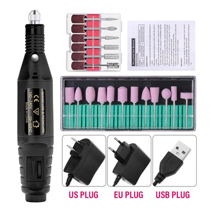 LULAA Portable Professional Electric Nail Drill Machine Manicure Tools Pedicure Drill Set Family Nail File Nail Drill Equipment