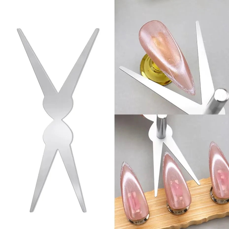 1/6Pcs Cat Eye Nail Magnet Tool Set Double Ended Magnet Stick Round Ball Flat Magnets Cat Eye Heart French Water Ripple Nail Art