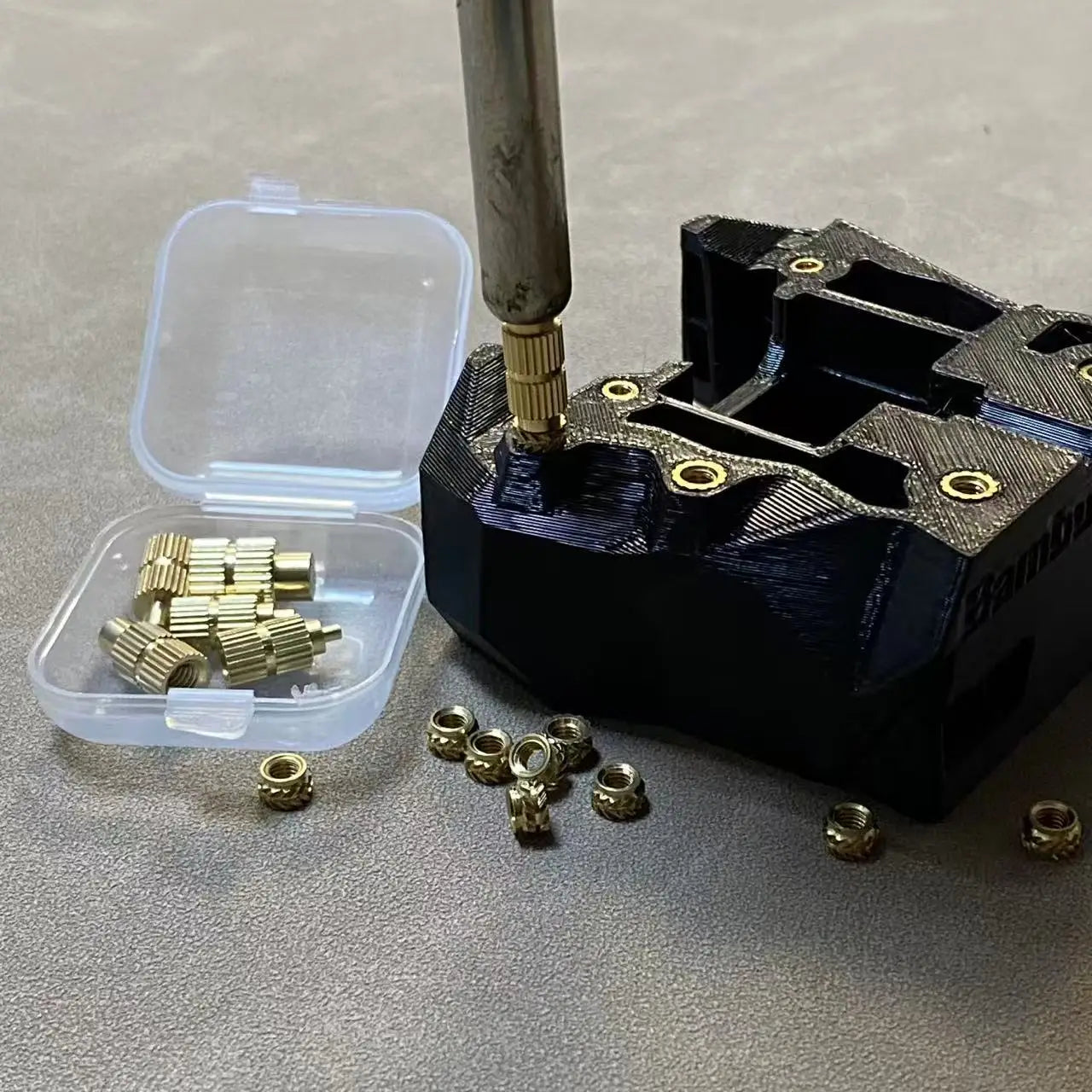 Heat Embedded Nuts Adaptors M2 M2.5 M3 M4 M5 M6 Head Insertion Tips Kit For 936 Soldering Iron Pen