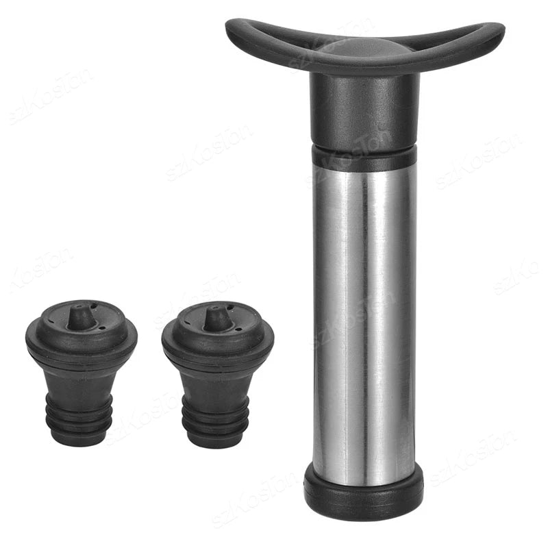 Vacuum Wine Saver Set Pump Preserver with Vacuum Wine Rubber Black Bottle Stoppers for White / Beer Wine Sealing Keep Wine Fresh
