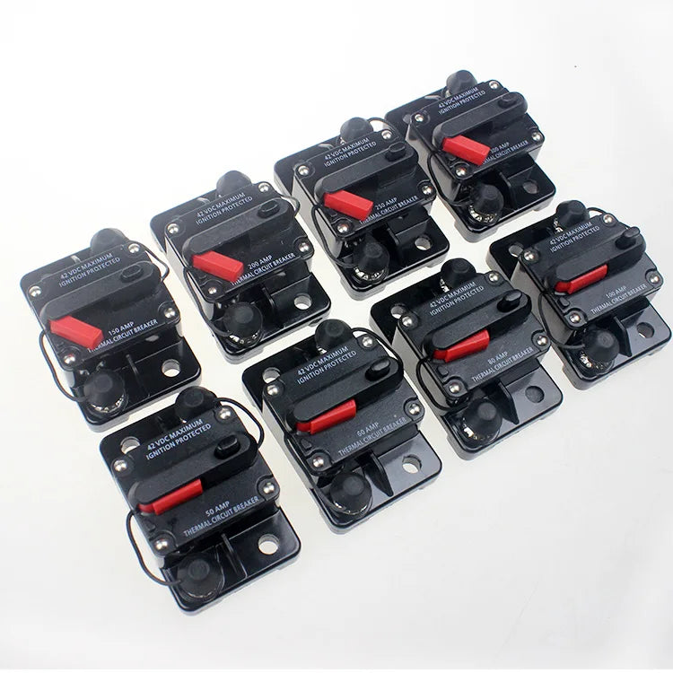 12-48VDC Circuit Breaker 50A 60A 80A 100A 150A 200A 250A 300A Car Truck Audio Resettable Fuse Circuit Breaker with Power Protect