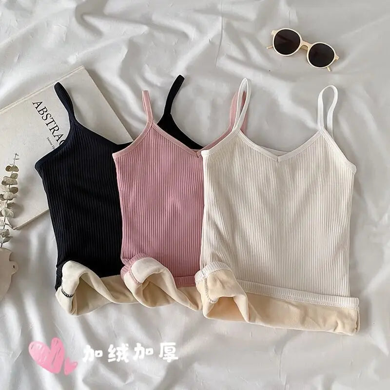 Fleece-Lined Slim Tank Top