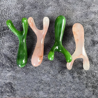 Resin Face Lifting Scraping Massage Nose Lifting Massage Y-shape Fork Guasha Massage Reduce Puffiness Trigger Point Nose Massage