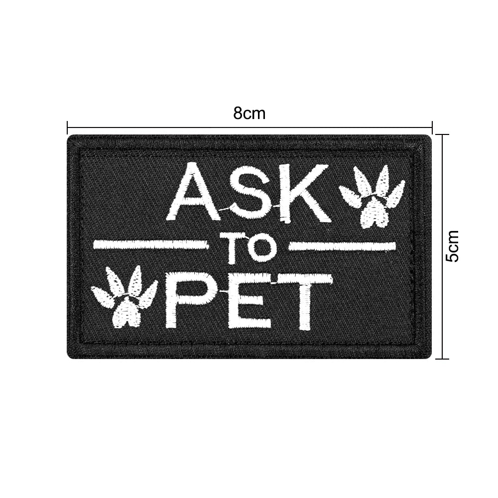 1 Piece Dog Patch for Service Dog Vest Cat Vest Removable Tactical Harness Service Dog Puppy Training Embroidered Patch