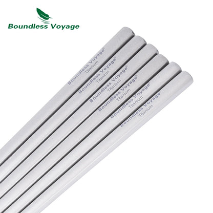 Boundless Voyage Titanium Chopsticks with Carry bag for Convenient Storage & Packing - Utensils for Camping, Hiking & Home