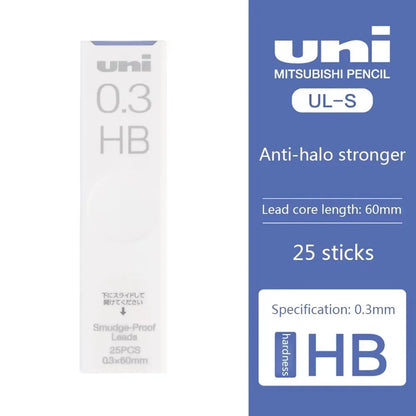 1Pcs Japan UNI UL-S Mechanical Pencil Lead-core Anti-fouling Thickened Black Non-breakable Student Pencil Lead 0.3/0.5/0.7 mm