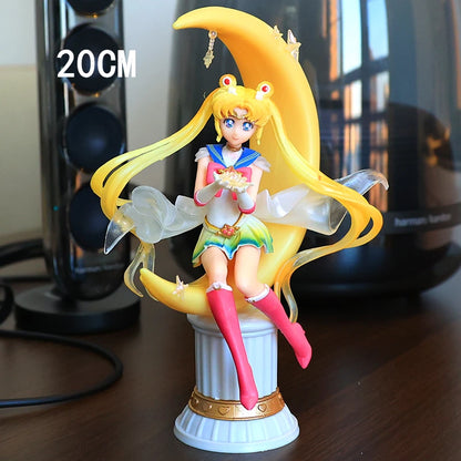 Funny Joy Anime Figures Female Warrior Moon Hare Doll Charm Angel Sailor  Hare Kawaii  PVC Model Cake Decoration Gift For Girls