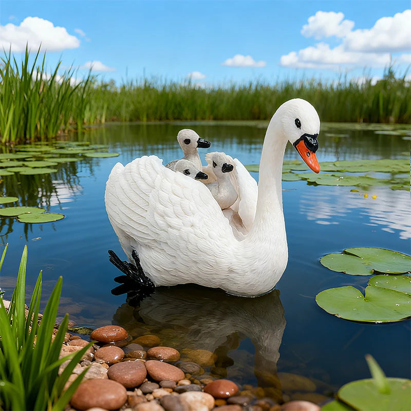 Oenux Poultry Model Simulation Goose Swan Gaggle Duck Flock Action Figures Farm Animals Figurine Miniature Education Kids Toy