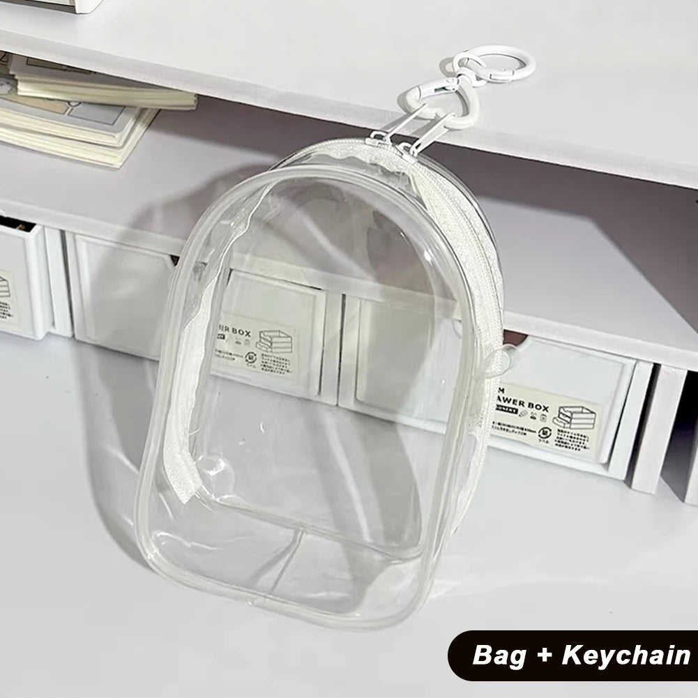 Labubu/SP Protect Case Labubu Sitting Party 15/17cm Cotton Doll Shoulder Pain Bag PVC Storage Bag Labubu Walk Bag Dustproof