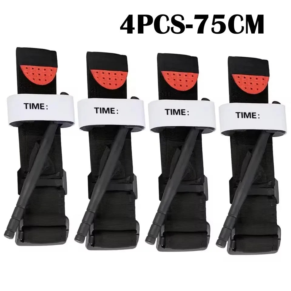 2PCS Tactical Medical Tourniquet for Outdoor Exploration Combat Application Red Tip Medical Emergency Belt Aid