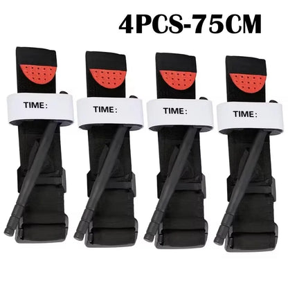 2PCS Tactical Medical Tourniquet for Outdoor Exploration Combat Application Red Tip Medical Emergency Belt Aid