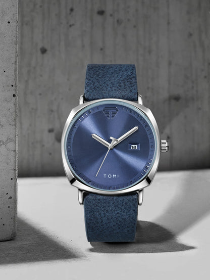 TOMI Men's Watch Minimalist Fashion Sports Watch Calendar Leather Casual Quartz Watch