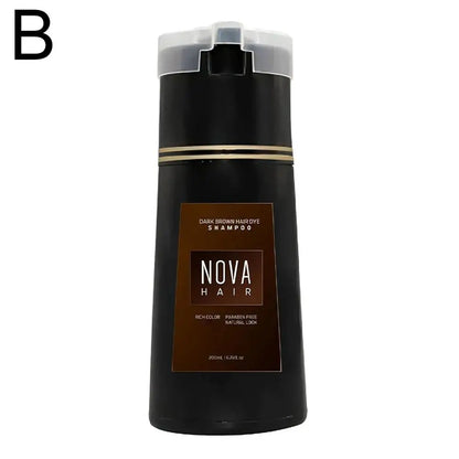Nova Hair Dye Shampoo, Nova Hair Instant Dye Shampoo,Hair Dye Coloring  Shampoo For Gray Hair Long Lasting Nourish For Men Women