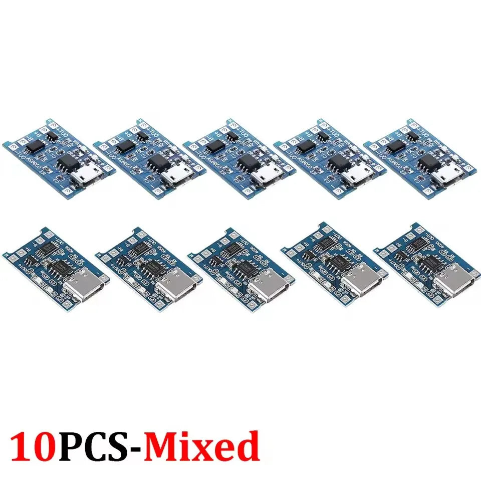1-20Pcs Type-C/Micro/Mini USB 5V 1A 18650 Tp4056 Lithium Battery Charger Module Charging Board with Protection Function Li-Ion