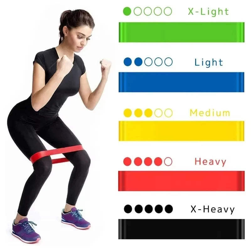 1PC/5PCS Yoga Tension Belt Fitness Elastic Belt Resistance Belt Squat Butt Tension Ring Stretching Exercise