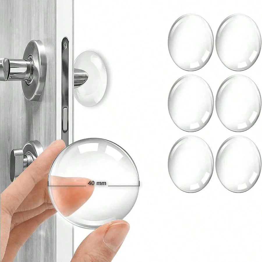 Door Knob Wall Shield Clear Soft Rubber Door Stopper Door Handle Bumper Mute Stickers Wall Protector Muffler Pad Protective Plug