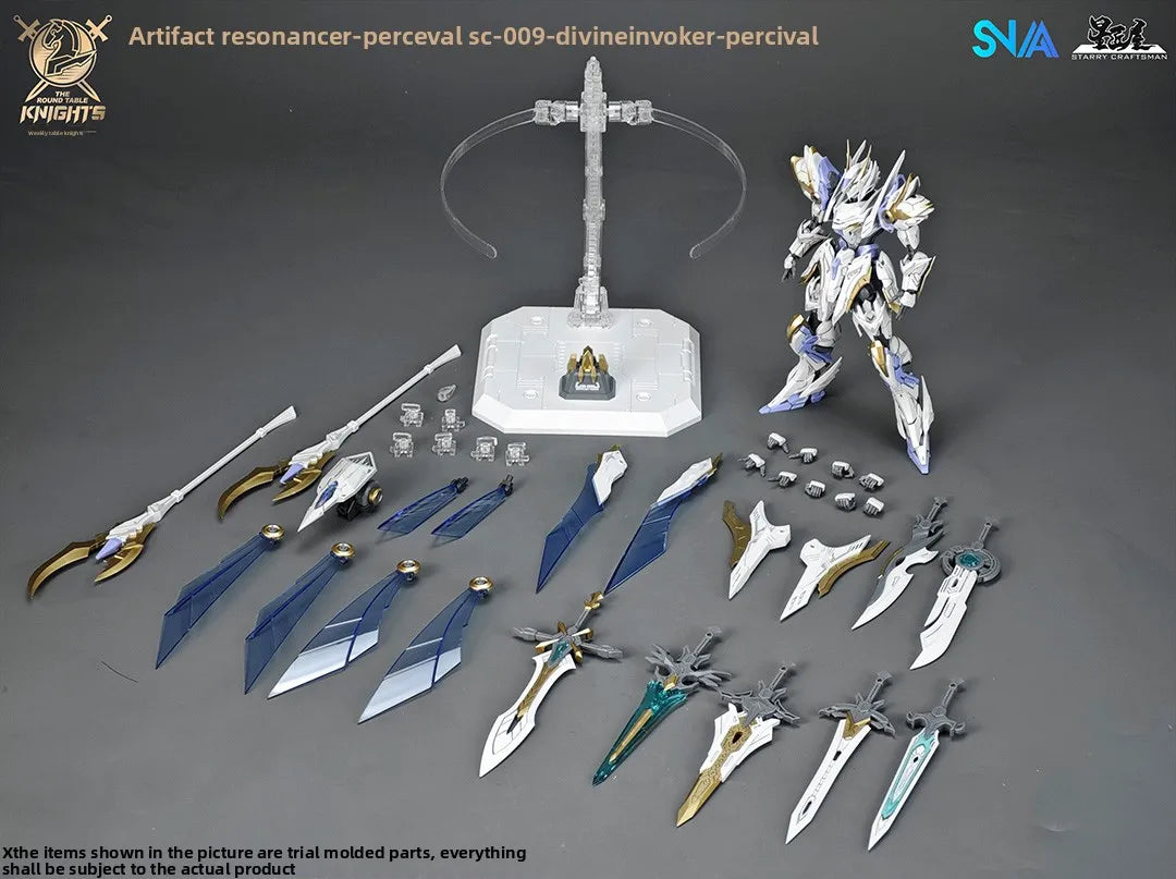 SNAA Knights of The Round Table Percival Tristan Achilles Lancelot Model Kit Collectible Action Figure with Dual Armor Modes
