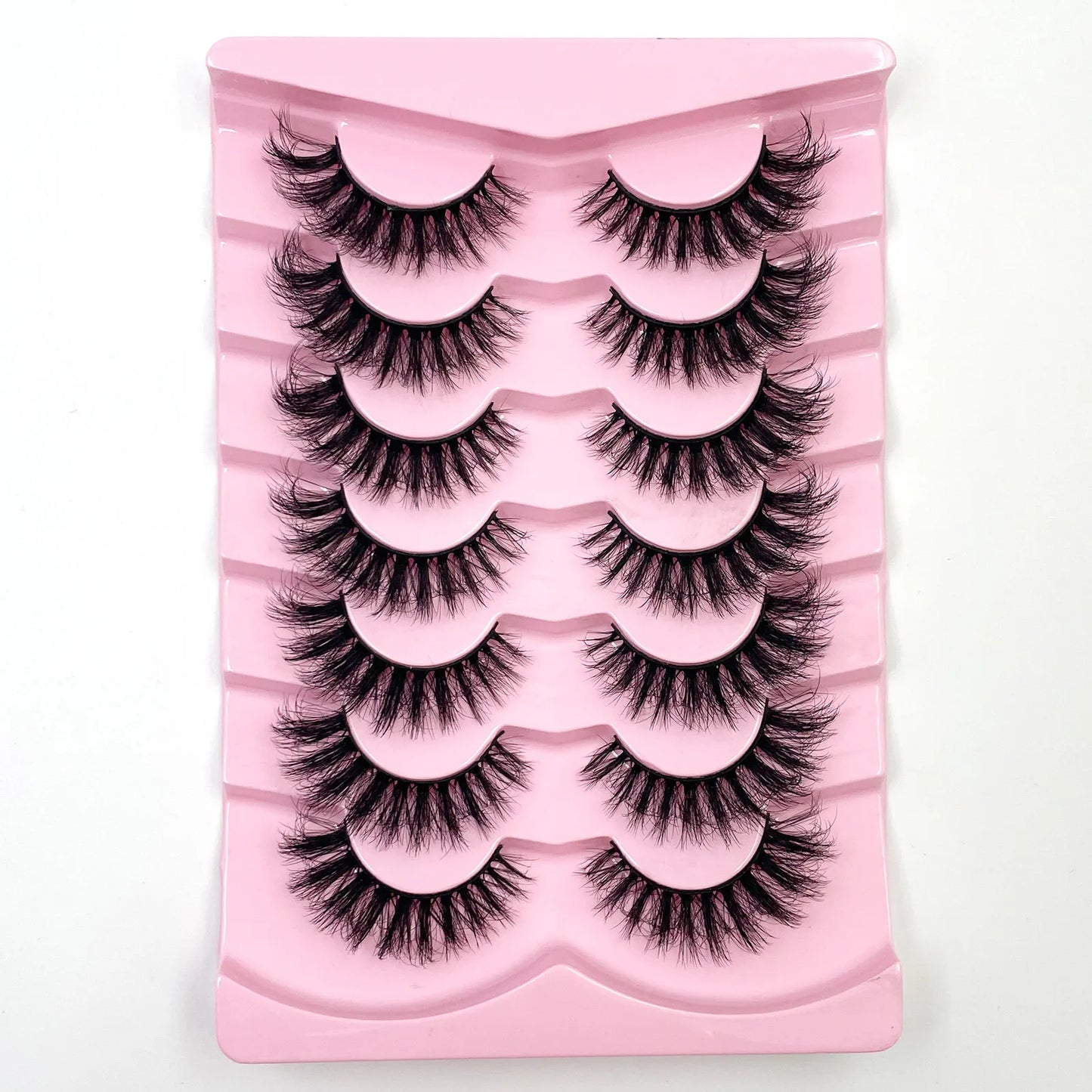 New 7 pairs of thick, 3D simulation mink fur fake eyelashesshort, dramatic fake eyelashes  wholesale full line fake eyelash make