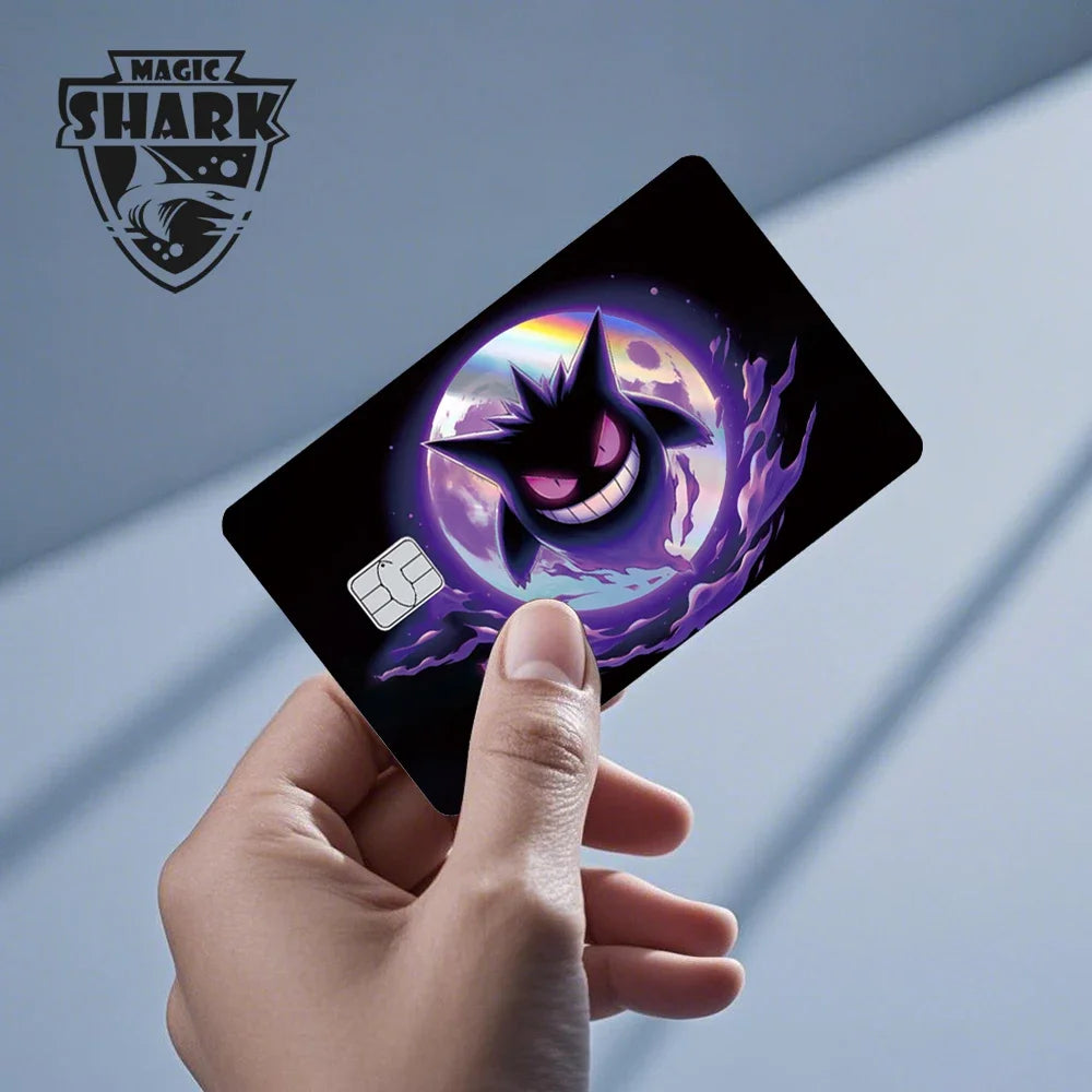 Magic Shark Holographic Laser Mewtwo Snorlax Pikachu Gengar Credit Debit Bank Film Skin Sticker Front Cover