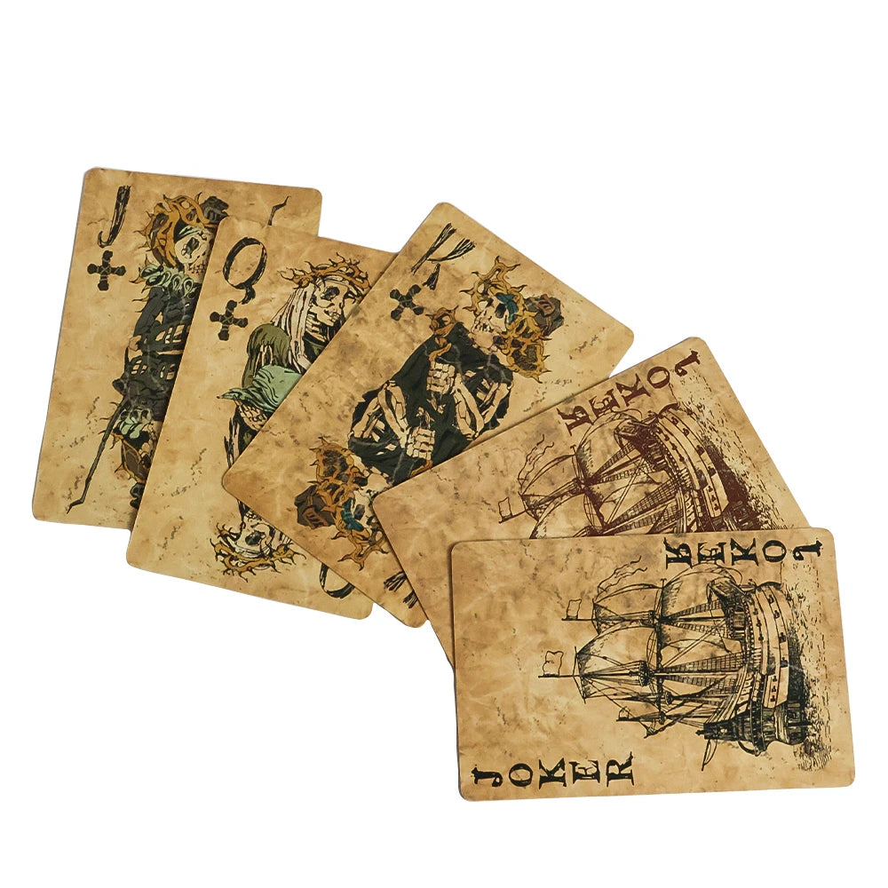 Pirate Skull Vintage Style Playing Cards Standard Deck of Cards Waterproof Poker Cards for Family Games,Parties ,Gatherings