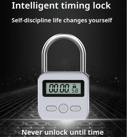 Timer Padlock LCD HD Display Add Backlight Zinc Alloy 99 Hours Max Timing Super Long Standby Anti-addiction Electronic Lock