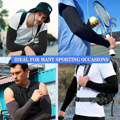 3Pairs Summer Sun Protection Ice Sleeve Men Women Fashion Breathable Elastic Ice Silk  Arm Gloves for Outdoor Cycling, Driving