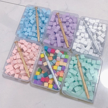 100pcs Gradient Sponge Brush for Nail Art, Gel Polish Brush, Glitter Powder, Manicure Accessory