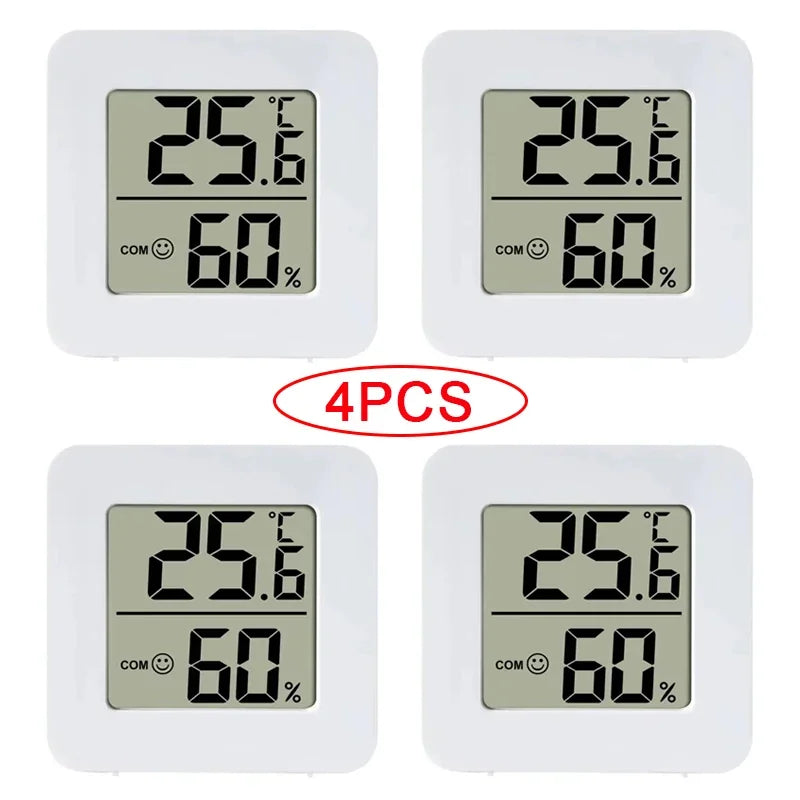 4pcs Mini LCD Hygrometer Thermometer Indoor Household New Digital Temperature Humidity Meter Digital Display Wall Mounted Sensor