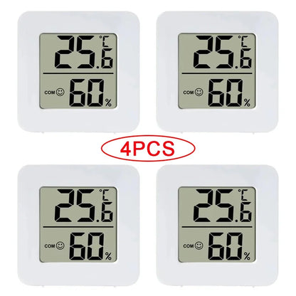 4pcs Mini LCD Hygrometer Thermometer Indoor Household New Digital Temperature Humidity Meter Digital Display Wall Mounted Sensor