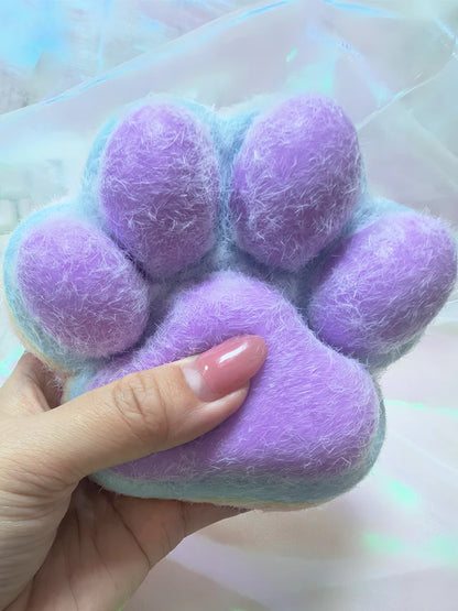 12cm Gradient Color Cat Paw Pinch Decompression Toy Squishy Fidget Toy Relax Squeeze Toy Slow Rebound Stress Relief Cat Claw Toy