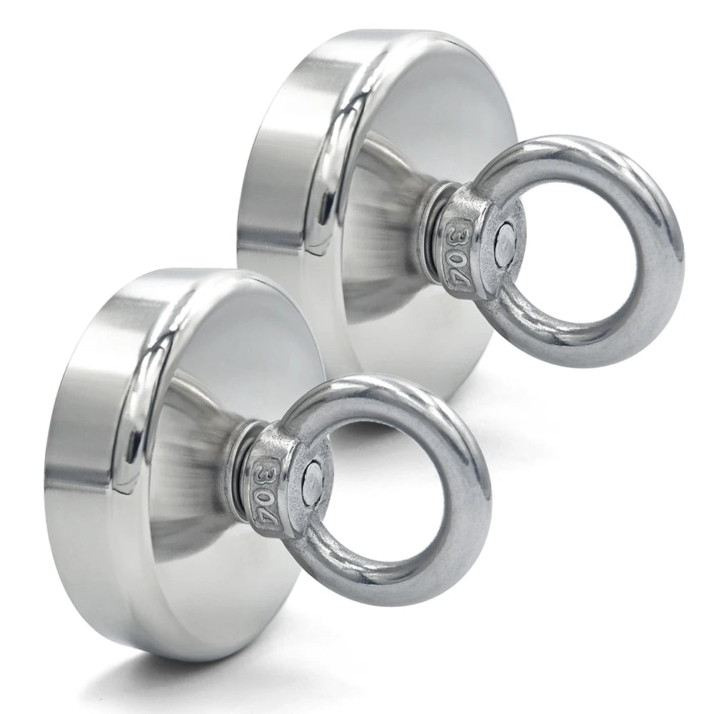 D16~D42mm Super Strong Neodymium Fishing Hook N52 Heavy Duty Rare Earth Neodymium with Countersunk Hole Eyebolt Salvage Magnetic