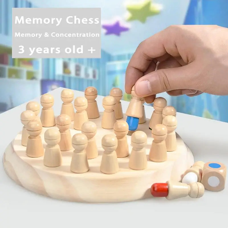 Wooden Memory Match Stick Chess Color Game Board Puzzles Montessori Educational Toy Cognitive Ability Learning Toys For Children