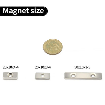 Super Strong Neodymium Magnet  N35 NdfeB Permanent Magnetic imanes Block with holes Powerful Magnets Refrigerator Magnet