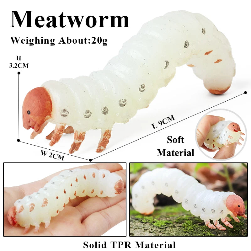 Oenux Insect Animal Wild Reptile Model Soft TPR Mantis Lizard Chameleon Housefly Gekko Action Figures Halloween Trick Kid Toy