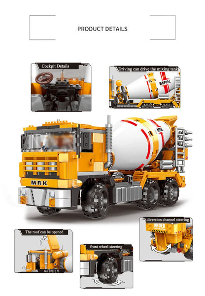City technical MOC WheelLoader Car Heavy Mining Truck Crane Building Blocks DIY Engineering Excavator Bricks Toy For Children