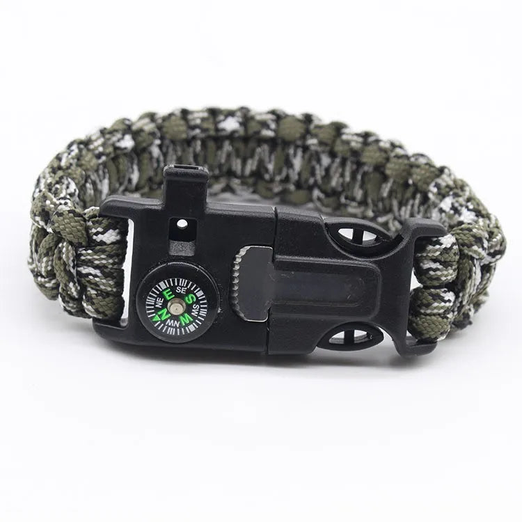Five In One Compass Bracelet With Flint Seven Core Paracord Bracelet Inginiter Outdoor Survival Hiking Camping Tools