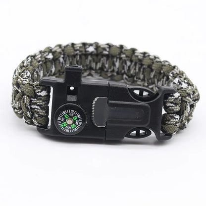 Five In One Compass Bracelet With Flint Seven Core Paracord Bracelet Inginiter Outdoor Survival Hiking Camping Tools