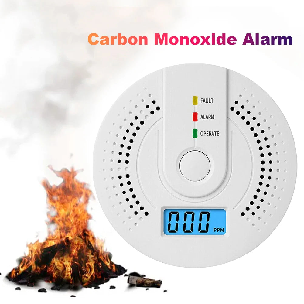 1-5X Digital Carbon Monoxide Detector Sound Warning Battery Powered CO Gas Monitor Alarm Detector Portable CO Detector Home Use