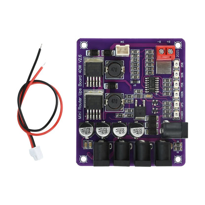 Mini Router UPS Uninterruptible Power Supply Board 40W 11.1V Battery Charging Board 4-Channel Power Module Output USB DC Port