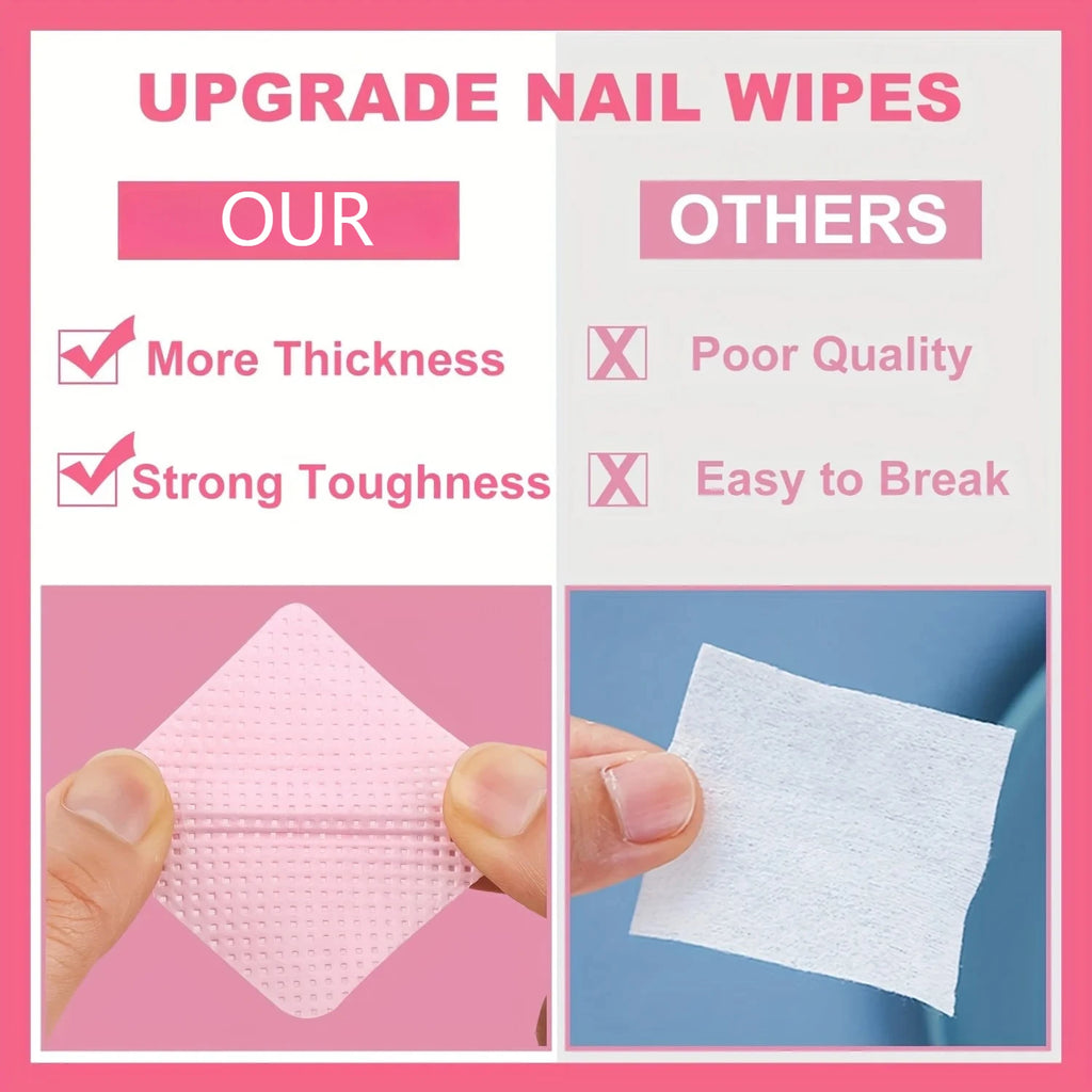 20/600Pcs Lint-Free Nail Wipes Gel Cleansing Tissues Aluminum-Free Nail Polish Remover Pads for NaiArt Beauty Cleaning Care Tool