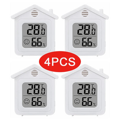 4pcs Mini LCD Hygrometer Thermometer Indoor Household New Digital Temperature Humidity Meter Digital Display Wall Mounted Sensor