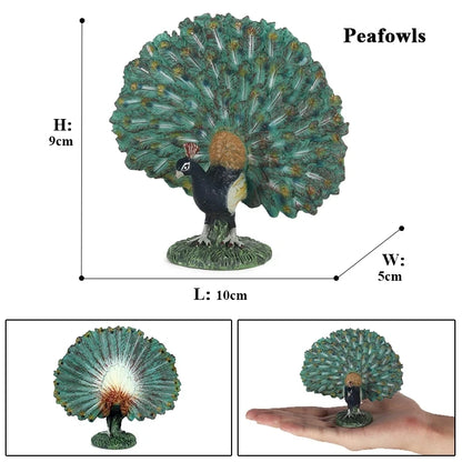Oenux Garden Bird Figurines Snowy Owl Toucan Bucerotidae Animals Model PVC Action Figures Collection Toys For Kids Birthday Gift