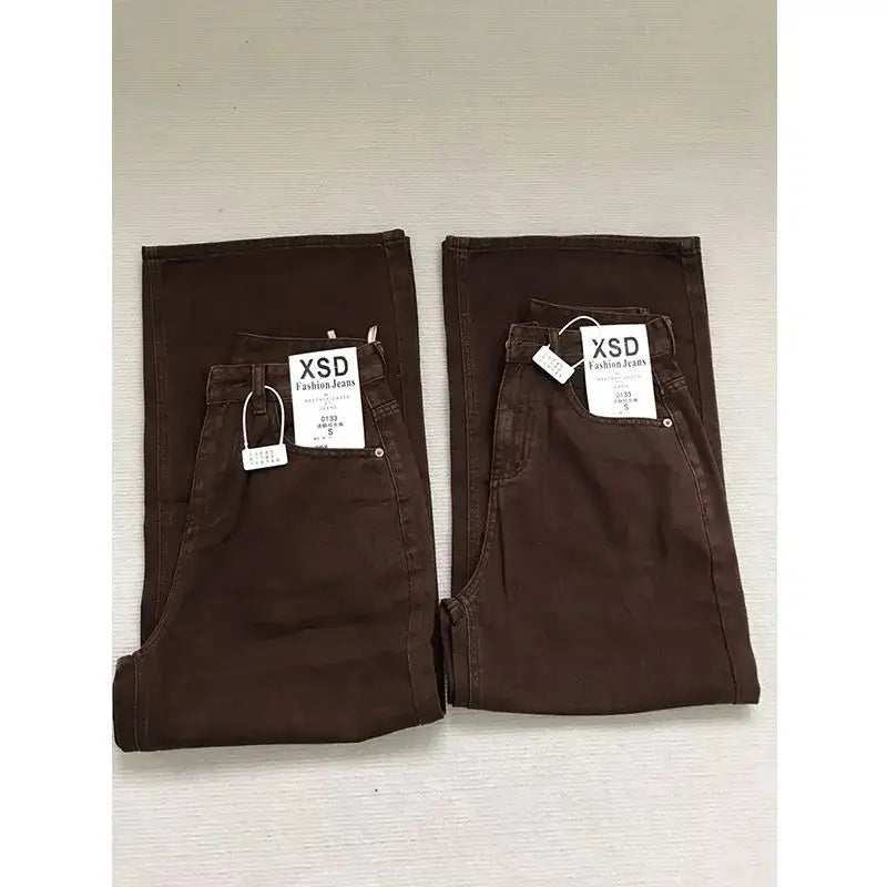 High-Waist Straight-Leg Pocket Jeans
