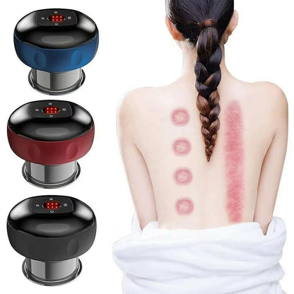 wireless Body Scraping Massage Smart 6/12 Gear Electric Vacuum Cupping Heating Suction Cup Device Back Neck Arm Massger